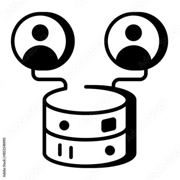 Obraz A linear style icon representing profile database