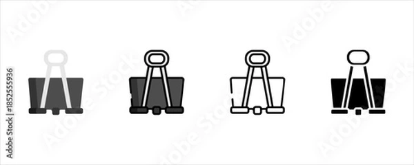 Obraz Paper Binder Clip Icon Set for Documents