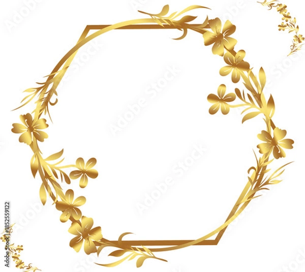 Obraz Flowers hexagon circle