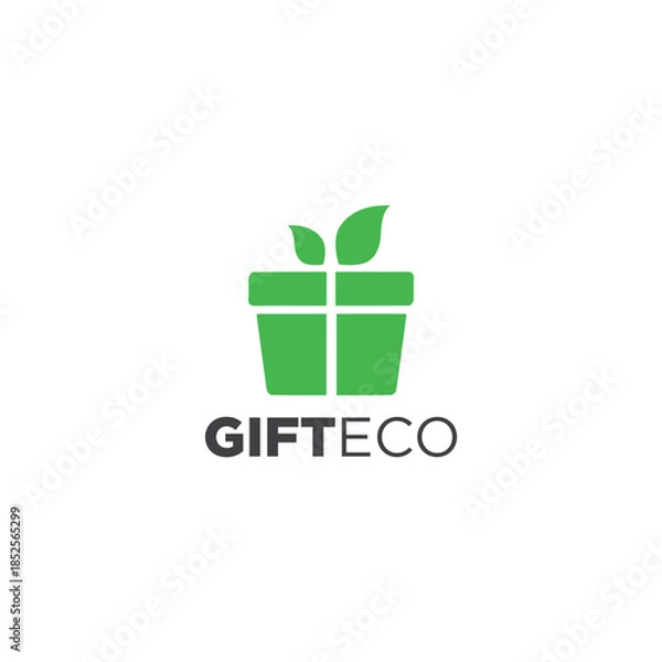 Obraz Gift Eco Logo Vector Simple Natural