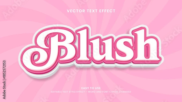 Obraz blush editable text effect 3d vector 