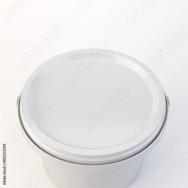 Obraz Generic White Cleaning Tub with Lid 3D Render