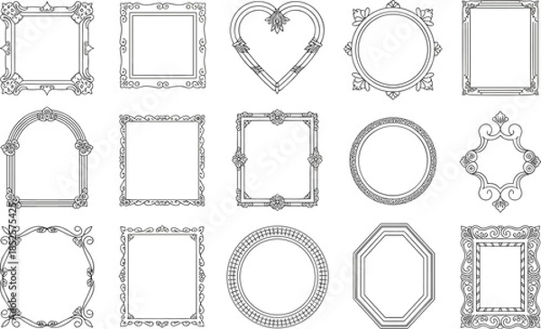 Fototapeta Ornate Frames in Various Shapes and decorative frames