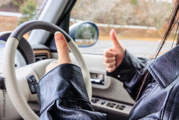 Obraz 20代 女性 車 運転 顔なし イメージ