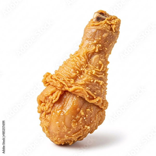 Obraz Deliciously Crispy Fried Chicken Drumstick Isolated