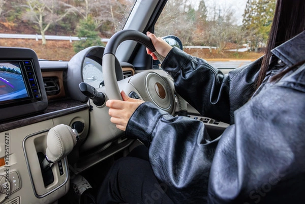 Obraz 20代 女性 車 運転 顔なし イメージ