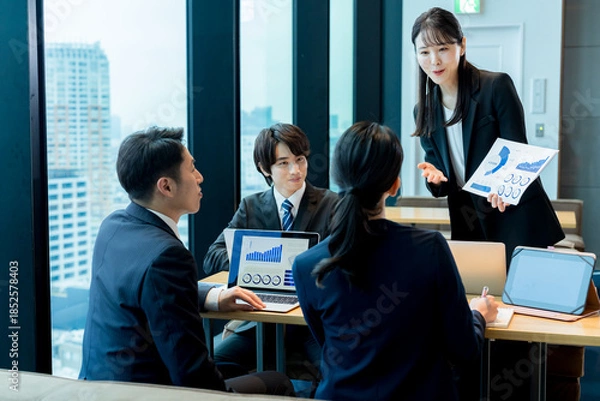 Obraz ミーティングするビジネスパーソン