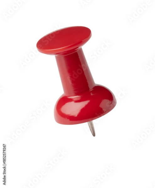 Fototapeta Red Pushpin on White Background