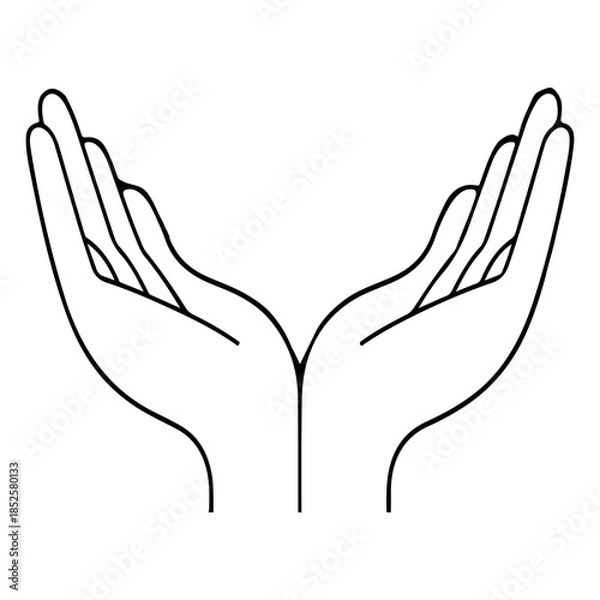 Obraz Open Hands Outline Symbolizing Care and Support