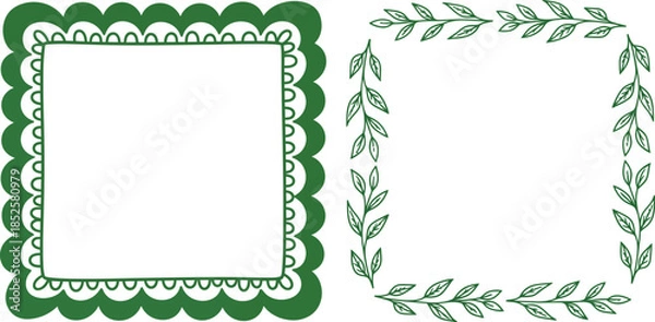 Obraz Green bordered square frames