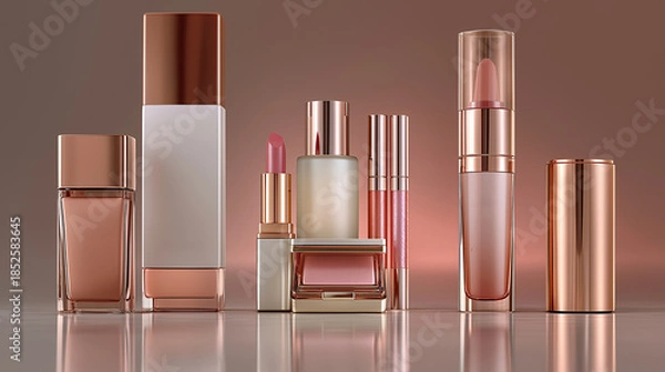 Obraz ローズゴールドで統一された高級感あふれるコスメセット