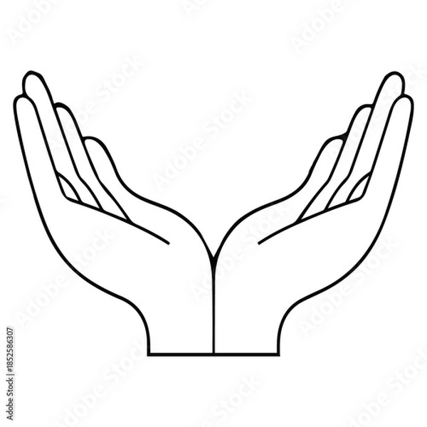 Obraz Open Hands Outline Symbolizing Care and Support