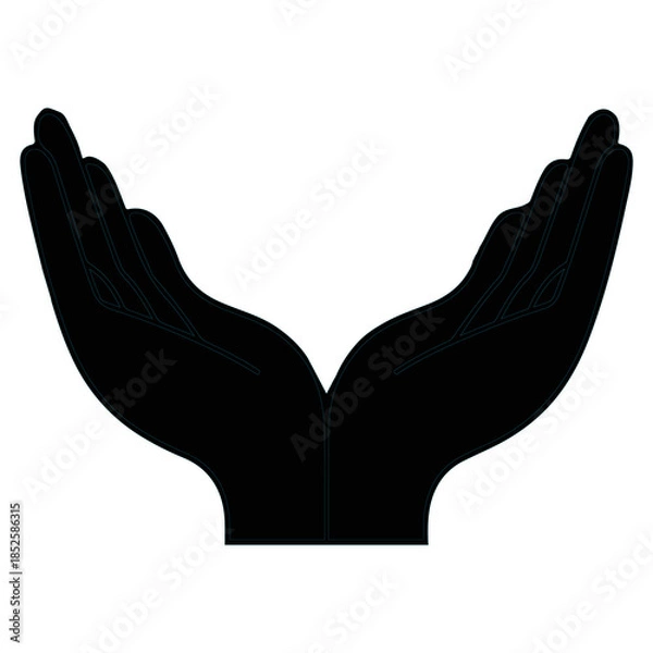 Obraz Open Hands Outline Symbolizing Care and Support