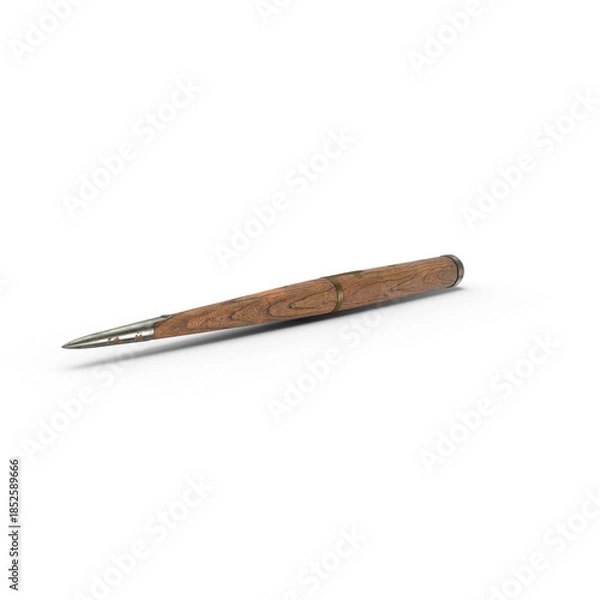 Fototapeta Wooden vampire hunter stake isolated on white