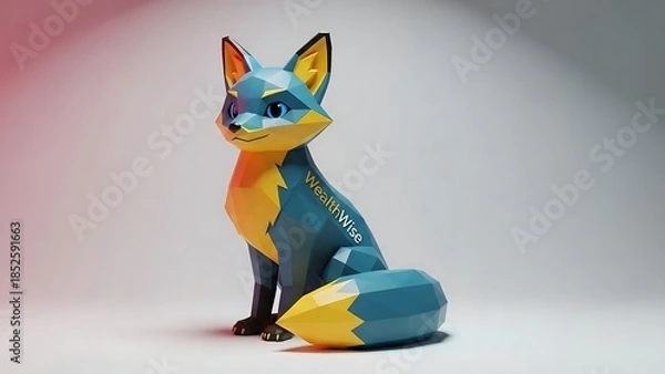 Obraz Colorful toy fox figurine sitting down.