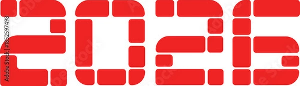 Fototapeta 2026 Block Number Design