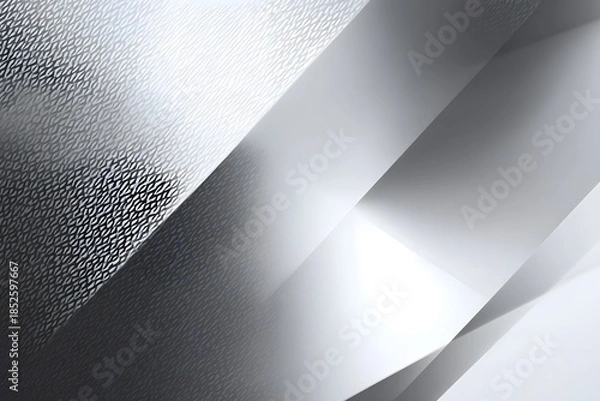 Obraz Abstract metallic surfaces intersect under soft, diffused lighting.