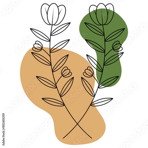 Obraz Leaves With Abstract Shape