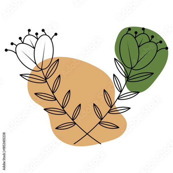 Obraz Leaves With Abstract Shape