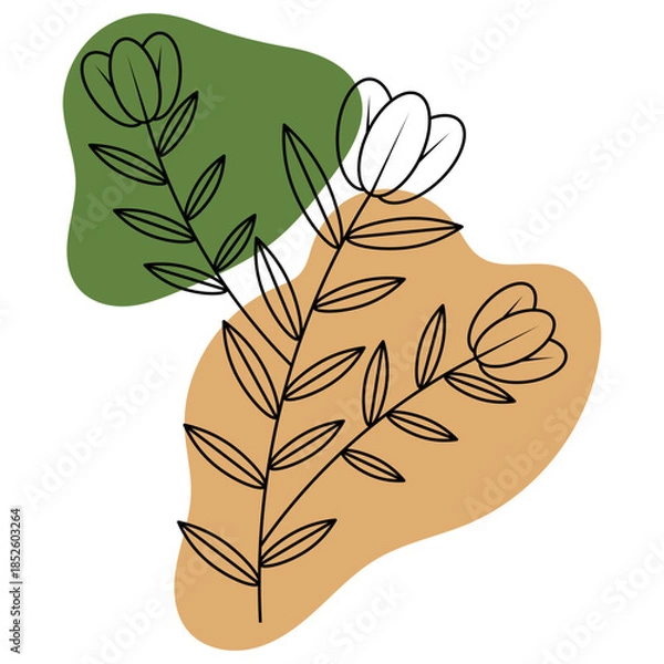 Obraz Leaves With Abstract Shape