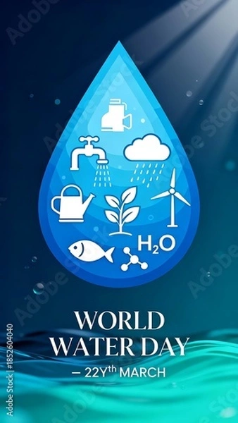 Obraz World Water Day Logo Vector Artwork
