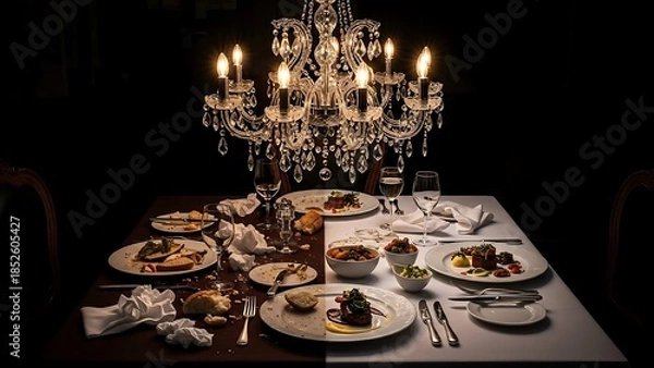 Obraz Luxurious dinner table with candelabra.
