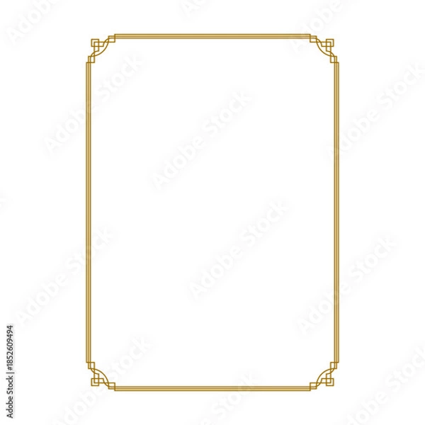 Obraz gold border frame.eps