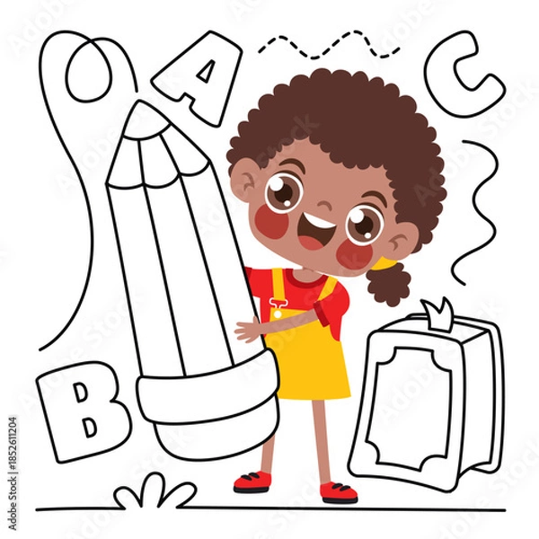 Obraz Doodle Drawing With Cartoon Kid