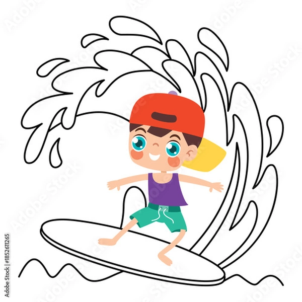 Obraz Doodle Drawing With Cartoon Kid