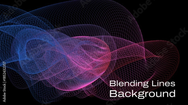 Fototapeta multi-color Blending Lines Pattern on Background