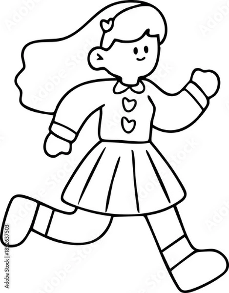 Obraz Cute hand-drawn cartoon Easter eggs illustration.