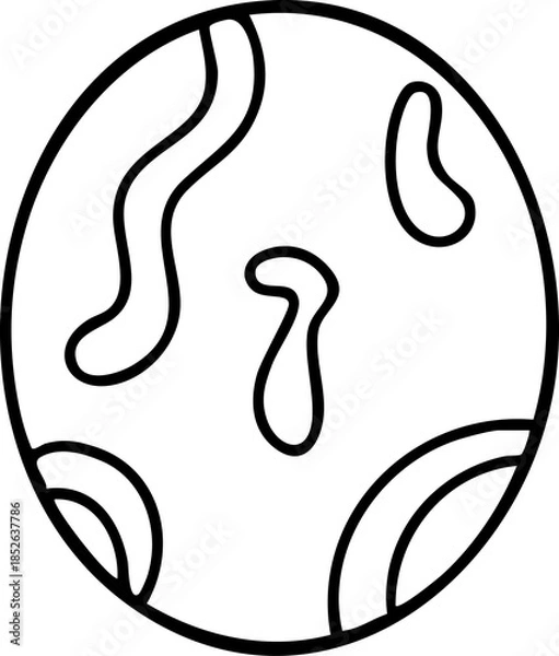 Obraz Cute hand-drawn cartoon Easter eggs illustration.