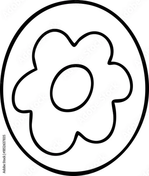 Obraz Cute hand-drawn cartoon Easter eggs illustration.