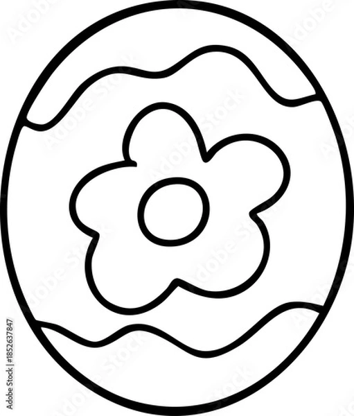 Obraz Cute hand-drawn cartoon Easter eggs illustration.