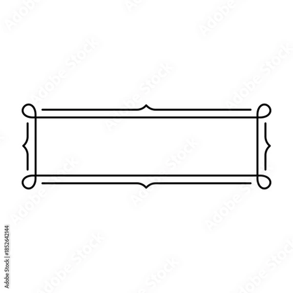 Fototapeta Ornate rectangle frame border line