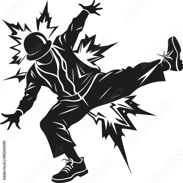 Fototapeta Dynamic street dancer