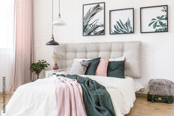 Fototapeta Gallery of posters in bedroom