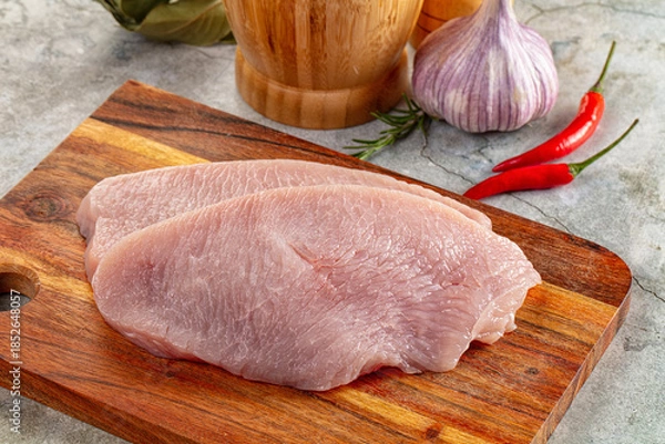 Obraz Raw turkey breast fillet steak