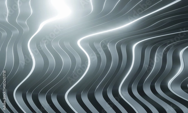 Obraz Abstract curvy metallic background. Metal texture