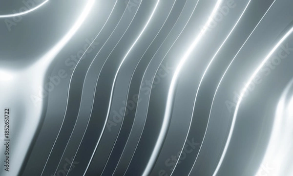 Obraz Abstract curvy metallic background. Metal texture