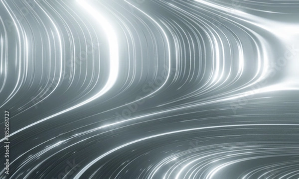 Obraz Abstract curvy metallic background. Metal texture