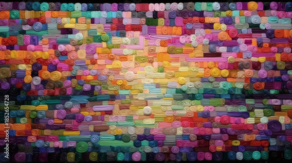 Fototapeta Vibrant Thread Spools Abstract