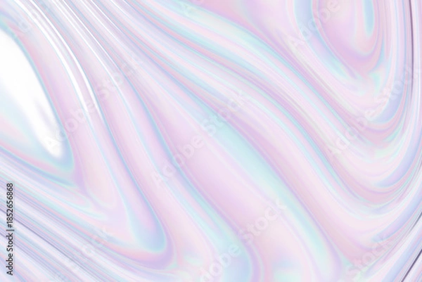 Fototapeta 3d Chrome holographic fluid abstract background, futuristic modern banner design, liquid iridescent stylized backdrop illustration