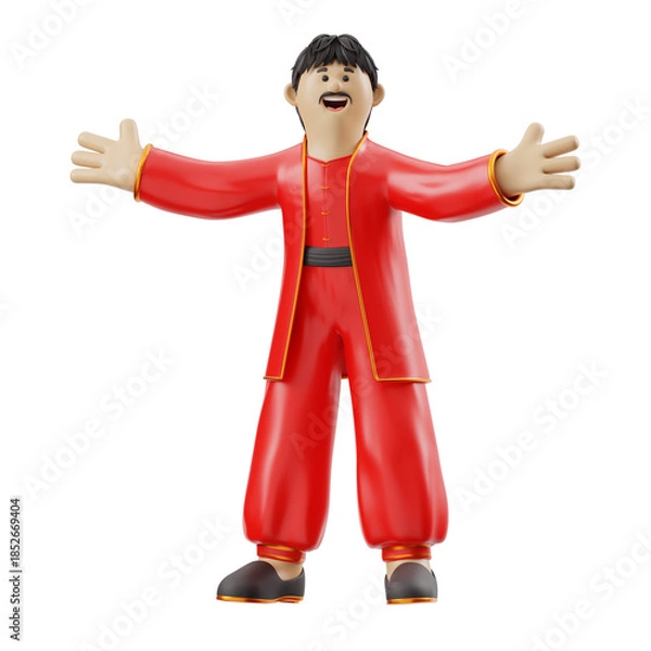 Obraz 3D Render of Man in Red Outfit