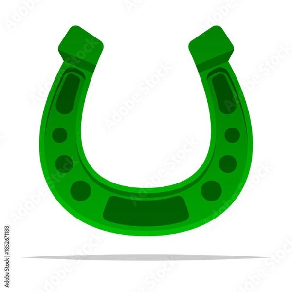 Obraz Green horseshoe vector isolated illustration
