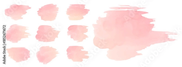 Fototapeta Spring Pastel Watercolor Style Frame Elements with Soft Gradient (Vector)