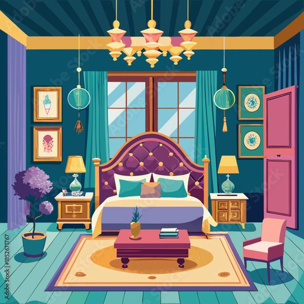 Obraz Luxury Bedroom Interior with Elegant Decor