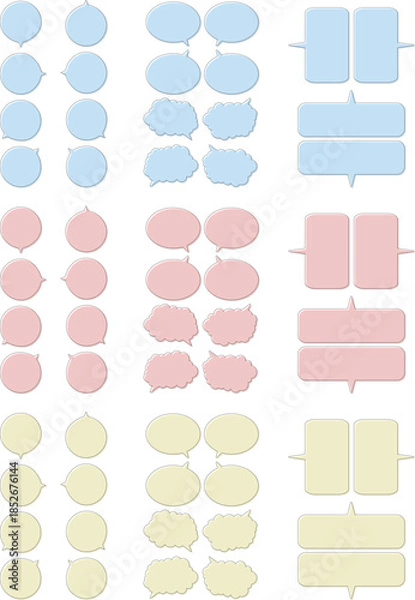 Obraz パステルカラーの吹き出しセット