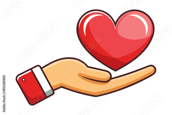 Obraz hand holding red heart
