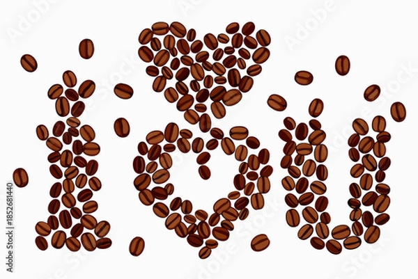 Obraz coffee beans on white